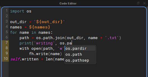 Completing names from an imported module